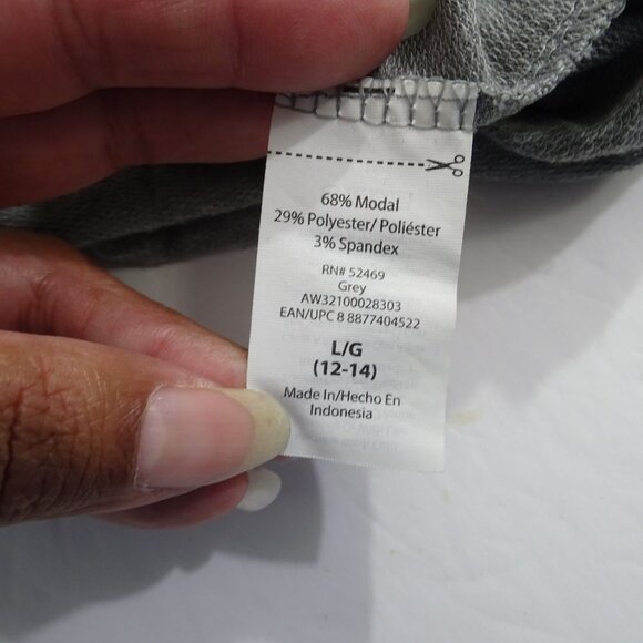 Athletic Works Soft Pullover Hoodie Heather Grey Women Size L 12-14 Thumb Hole - Picture 5 of 11